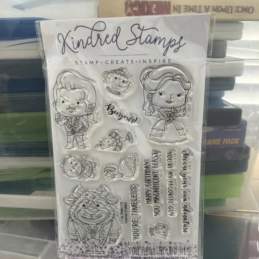 Kindred Stamps LITTLE TOWN LIFE Beauty & The Beast Belle Princess Rubber Stamps - Picture 2 of 2